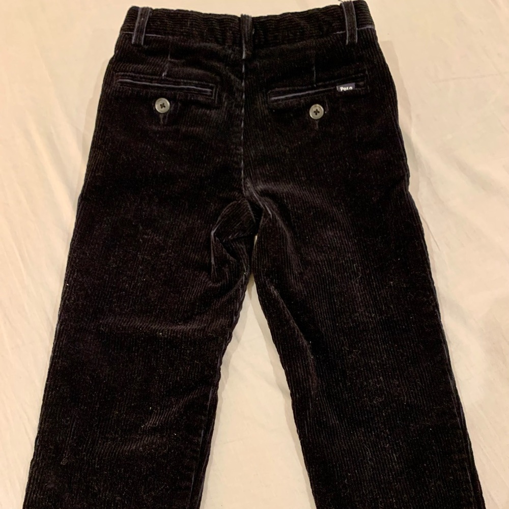 Ralph Lauren boys straight stretch corduroy pants, black